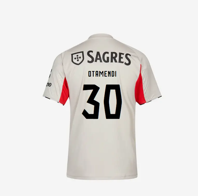 SL Benfica 2025-2026 Replica Beige Away Jersey – 30 OTAMENDI SL Benfica Collection - Official Online Store | SL Benfica Kits