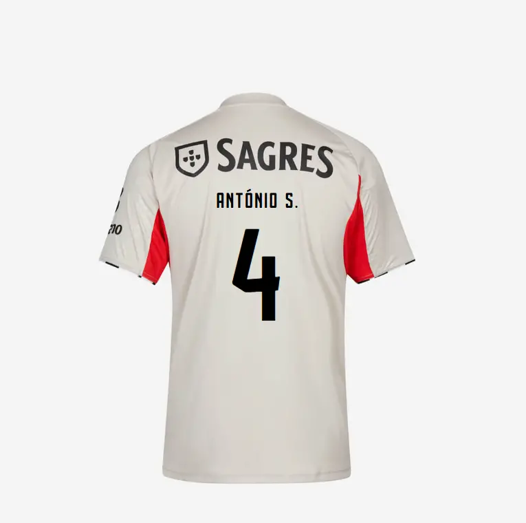 SL Benfica 2025-2026 Replica Beige Away Jersey – 4 ANTÓNIO S. SL Benfica Collection - Official Online Store | SL Benfica Kits