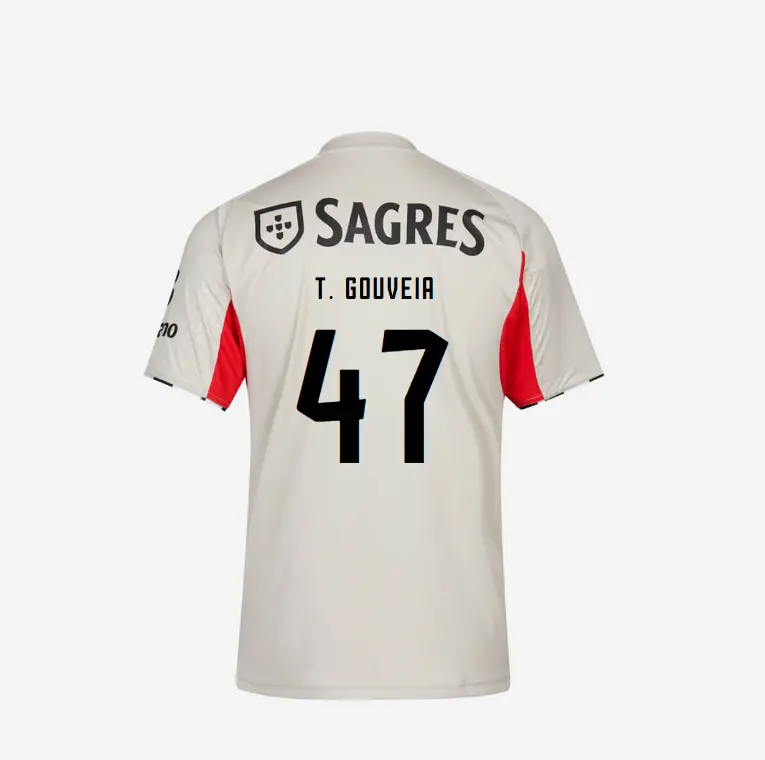 SL Benfica 2025-2026 Replica Beige Away Jersey – 47 T. GOUVEIA SL Benfica Collection - Official Online Store | SL Benfica Kits