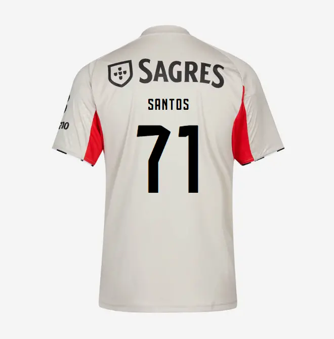 SL Benfica 2025-2026 Replica Beige Away Jersey – 71 Leandro Santos SL Benfica Collection - Official Online Store | SL Benfica Kits