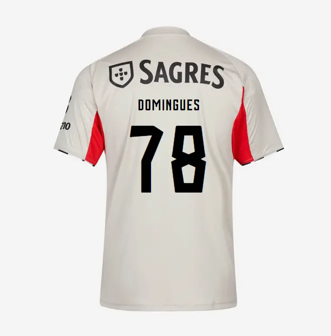 SL Benfica 2025-2026 Replica Beige Away Jersey – 78 Francisco Domingues SL Benfica Collection - Official Online Store | SL Benfica Kits