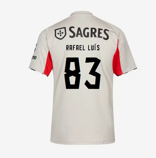 SL Benfica 2025-2026 Replica Beige Away Jersey – 83 Rafael LuÍs SL Benfica Collection - Official Online Store | SL Benfica Kits