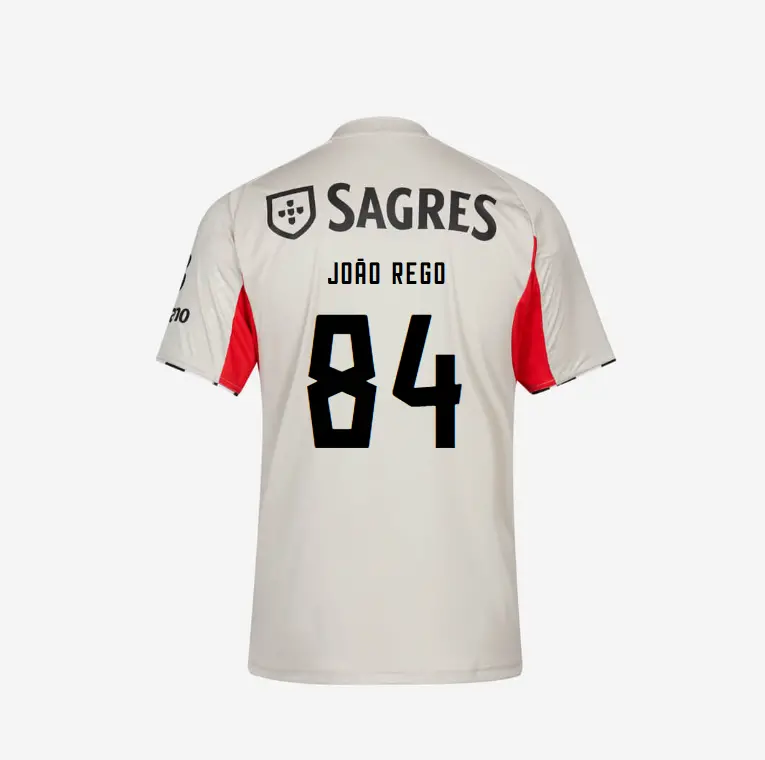 SL Benfica 2025-2026 Replica Beige Away Jersey – 84 JOÃO REGO SL Benfica Collection - Official Online Store | SL Benfica Kits