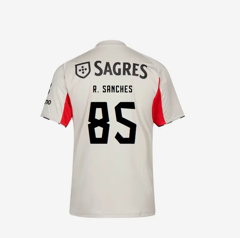 SL Benfica 2025-2026 Replica Beige Away Jersey – 85 R. SANCHES SL Benfica Collection - Official Online Store | SL Benfica Kits