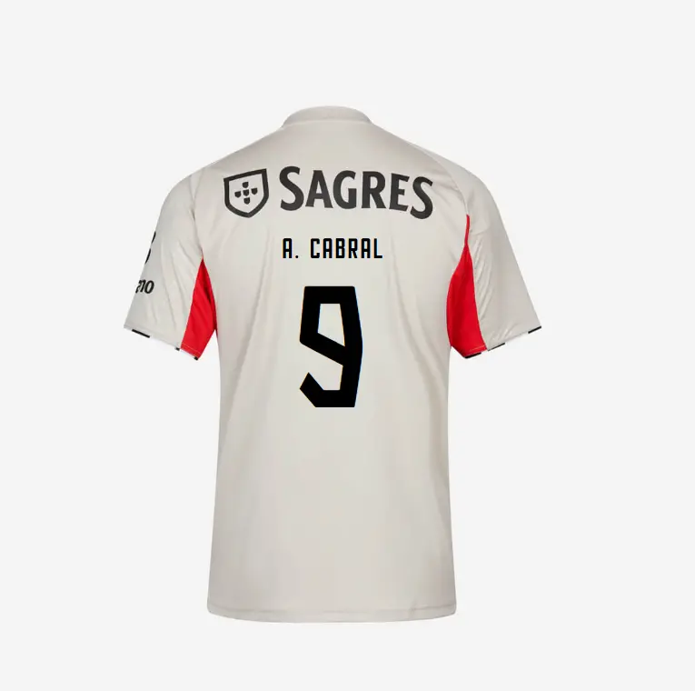 SL Benfica 2025-2026 Replica Beige Away Jersey – 9 A. CABRAL SL Benfica Collection - Official Online Store | SL Benfica Kits
