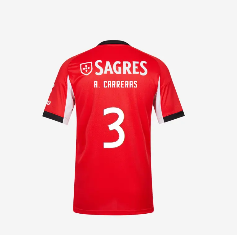 SL Benfica 2025-2026 Replica Home Kit Jersey – 3 A. CARRERAS SL Benfica Collection - Official Online Store | SL Benfica Kits