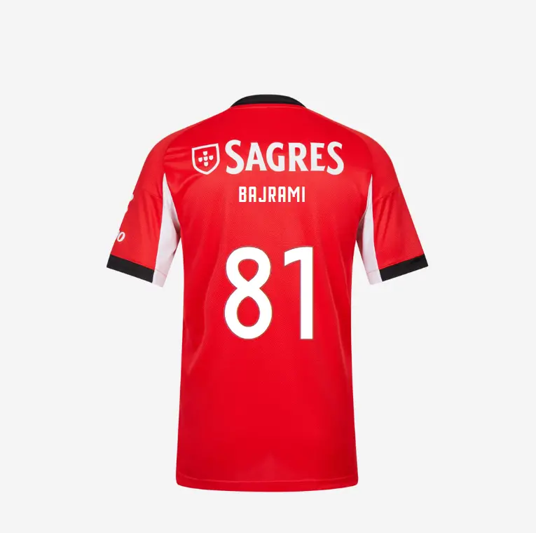SL Benfica 2025-2026 Replica Home Kit Jersey – 81 BAJRAMI SL Benfica Collection - Official Online Store | SL Benfica Kits