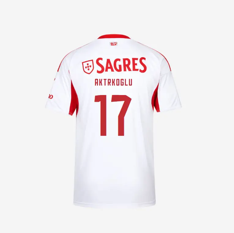 SL Benfica 2025-2026 White Away Jersey – 17 AKTÜRKOGLU SL Benfica Collection - Official Online Store | SL Benfica Kits