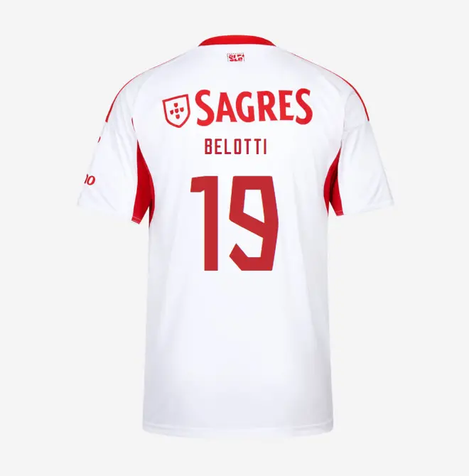 SL Benfica 2025-2026 White Away Jersey – 19 Belotti SL Benfica Collection - Official Online Store | SL Benfica Kits