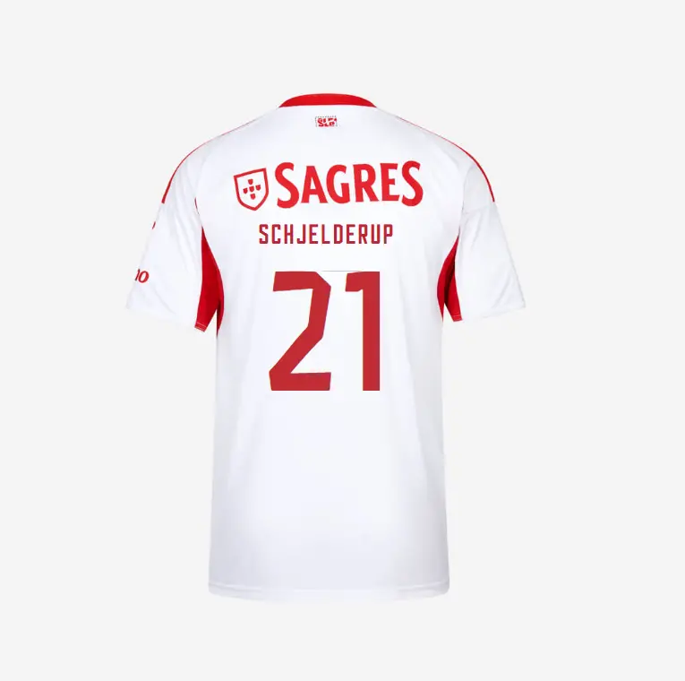 SL Benfica 2025-2026 White Away Jersey – 21 SCHJELDERUP SL Benfica Collection - Official Online Store | SL Benfica Kits