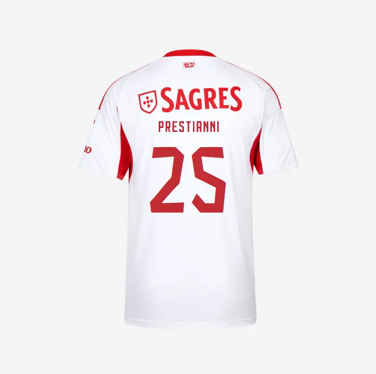 SL Benfica 2025-2026 White Away Jersey – 25 PRESTIANNI SL Benfica Collection - Official Online Store | SL Benfica Kits
