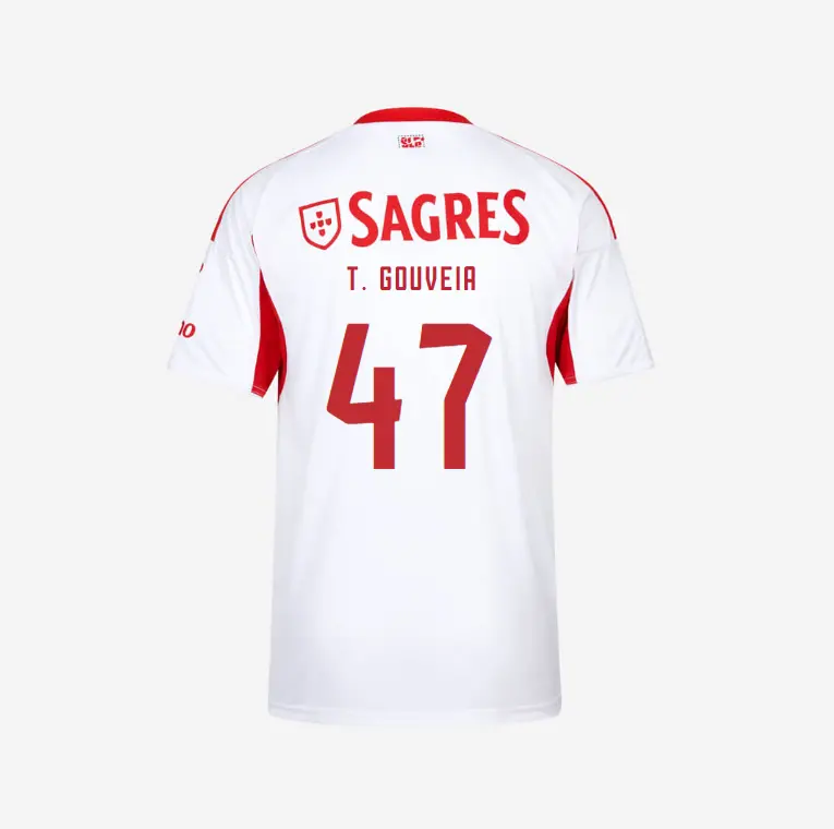 SL Benfica 2025-2026 White Away Jersey – 47 T. GOUVEIA SL Benfica Collection - Official Online Store | SL Benfica Kits