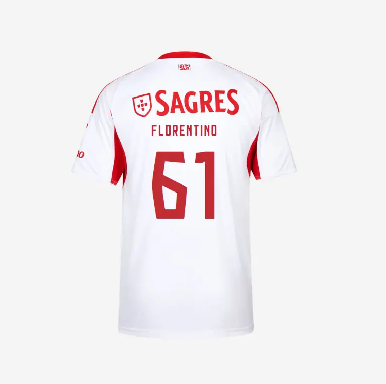 SL Benfica 2025-2026 White Away Jersey – 61 FLORENTINO SL Benfica Collection - Official Online Store | SL Benfica Kits