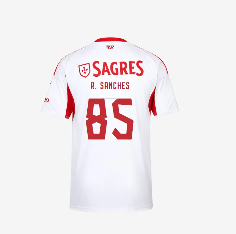 SL Benfica 2025-2026 White Away Jersey – 85 R. SANCHES SL Benfica Collection - Official Online Store | SL Benfica Kits