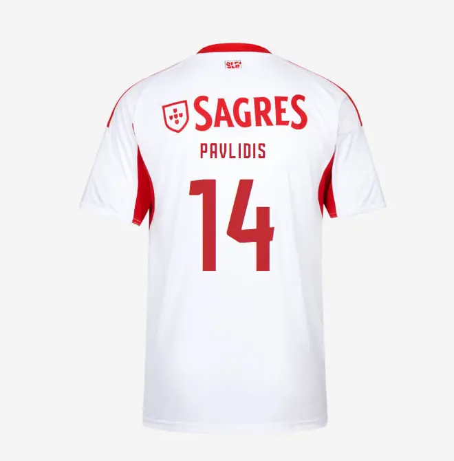 SL Benfica 2025-2026 White Away Jersey for Kids – 14 PAVLIDIS SL Benfica Collection - Official Online Store | SL Benfica Kits