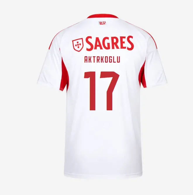 SL Benfica 2025-2026 White Away Jersey for Kids – 17 AKTÜRKOGLU SL Benfica Collection - Official Online Store | SL Benfica Kits
