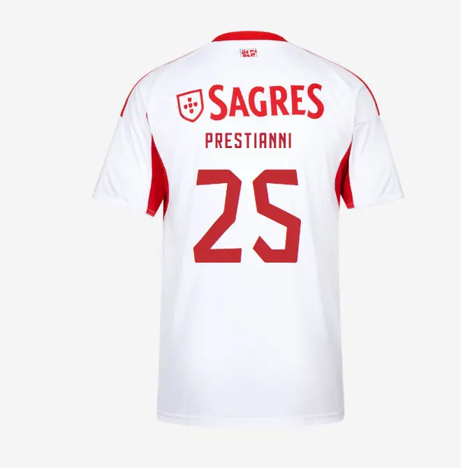 SL Benfica 2025-2026 White Away Jersey for Kids – 25 PRESTIANNI SL Benfica Collection - Official Online Store | SL Benfica Kits