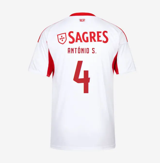 SL Benfica 2025-2026 White Away Jersey for Kids – 4 ANTÓNIO S. SL Benfica Collection - Official Online Store | SL Benfica Kits
