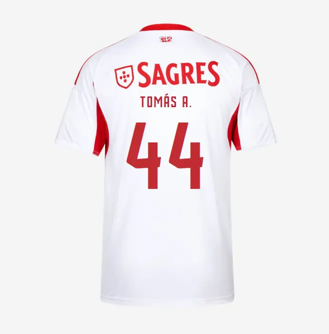 SL Benfica 2025-2026 White Away Jersey for Kids – 44 TOMÁS A. SL Benfica Collection - Official Online Store | SL Benfica Kits