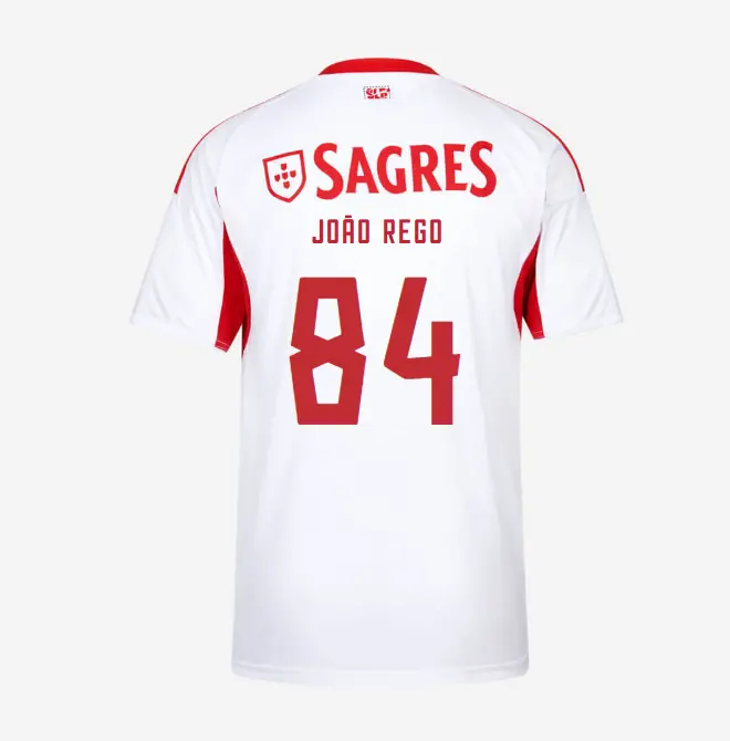 SL Benfica 2025-2026 White Away Jersey for Kids – 84 JOÃO REGO SL Benfica Collection - Official Online Store | SL Benfica Kits